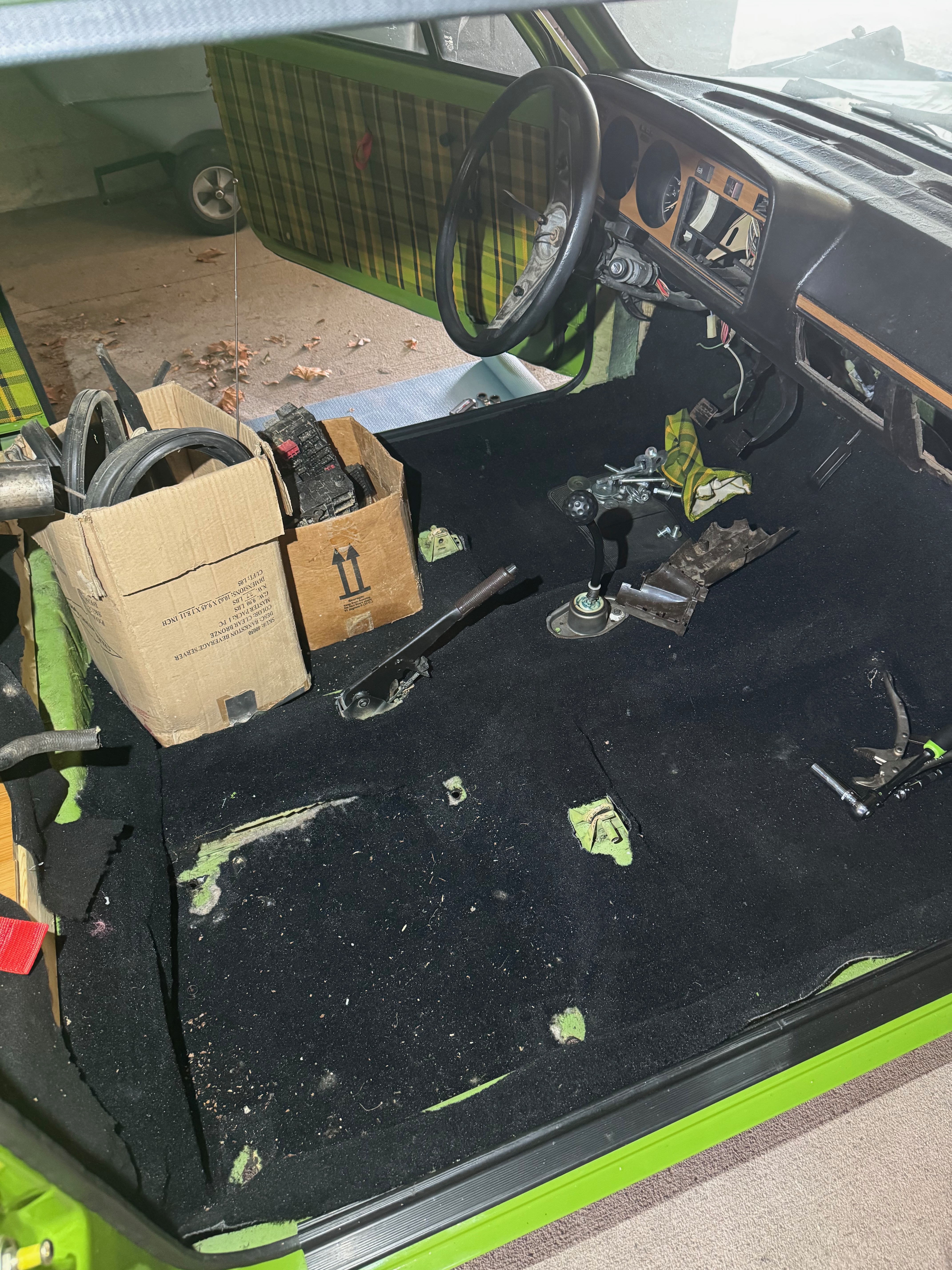Stripped interior